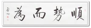 仿启功字画手写墨迹四尺横幅书法顺势而为淘金币抵钱推荐