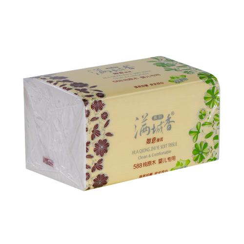 满城香纸巾如意抽纸家用无香卫生纸4层80包实惠抽纸