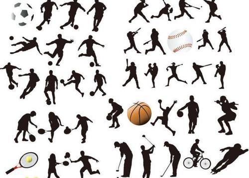 体育运动员剪影图片