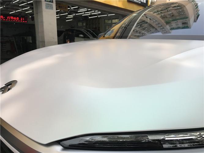 蔚来es8车身帅气改色贴膜,原车白色车漆贴曙光白改色膜,杭州汽车贴膜