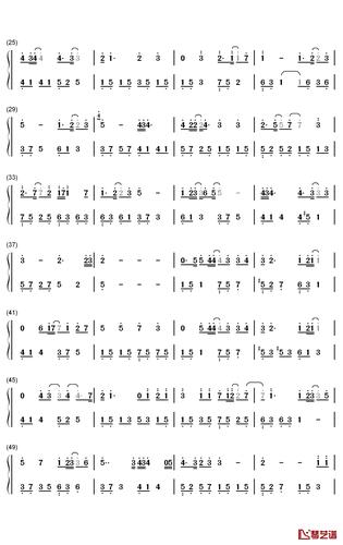 年少的歌钢琴简谱数字双手任然