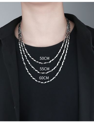 男士吊坠装饰搭配衣服挂坠饰品霸气显气质帅很酷的饰 平扣项链(长45cm