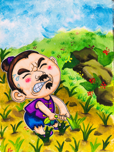 创意绘画 | 拔苗助长_儿童画教学_零二七艺考