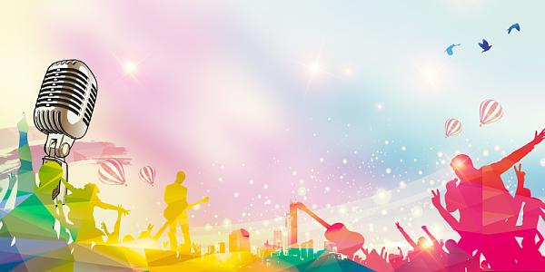 唱响青春放飞梦想歌唱比赛海报展板背景