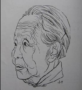 冰心奶奶的简笔画