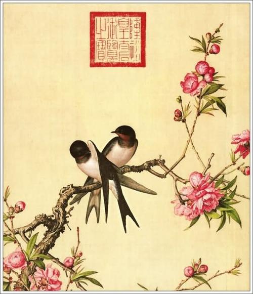 郎世宁工笔花鸟