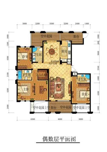 户型图2,长业运河首府