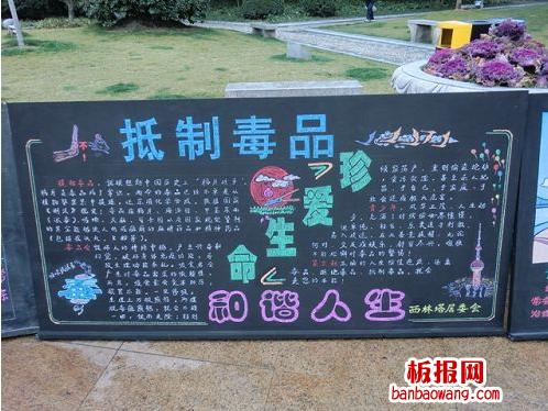 社区有关禁毒黑板报