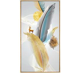 入门玄关装饰画竖版走廊过道壁画北欧客厅现代简约招财风水挂画3件