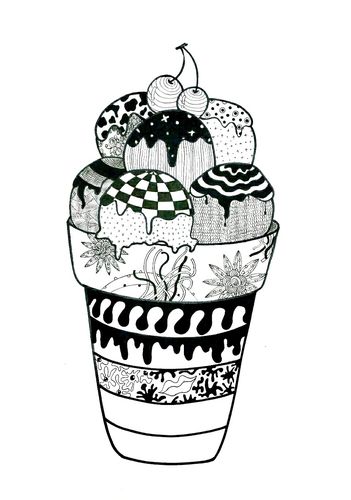 海岩童画微课堂《线描冰激凌》