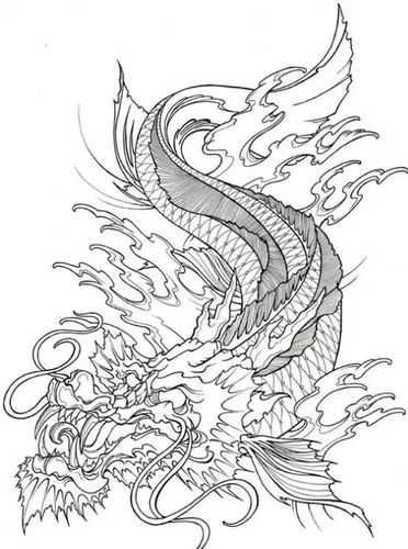 纹身| 鳌鱼纹身手稿素材