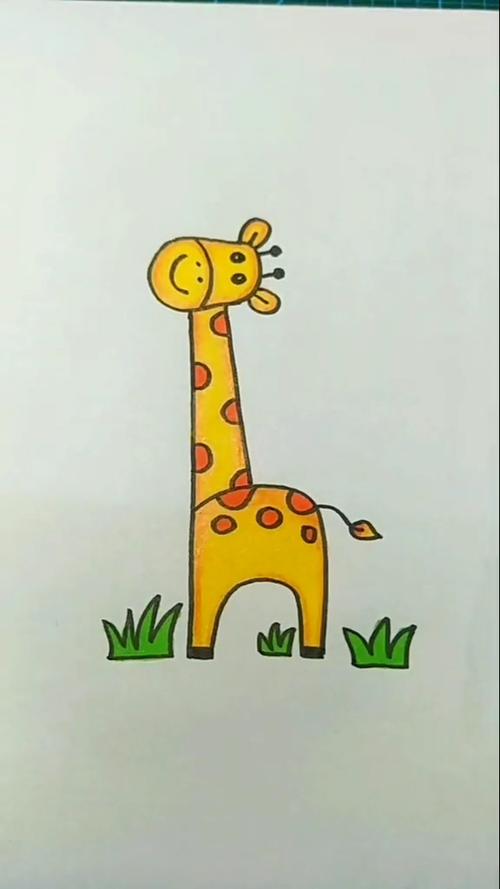 幼儿园简笔画~长颈鹿_长颈鹿_幼儿园_简笔画_人文_绘画