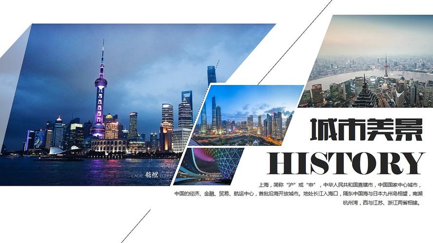 魅力上海旅游东方明珠摄影相册旅游介绍ppt模板
