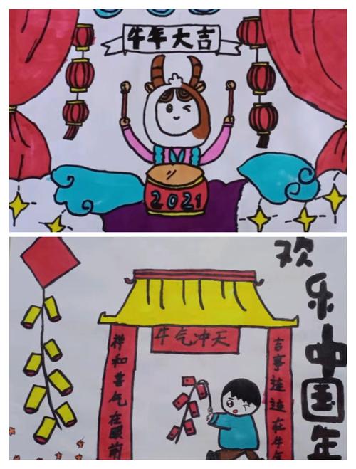市十中迎新年"豫"你在一起·"龙"乡过大年主题线上绘画活动四(1)班