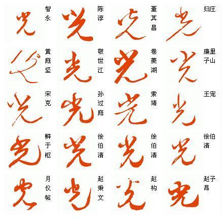 草书光字怎么写