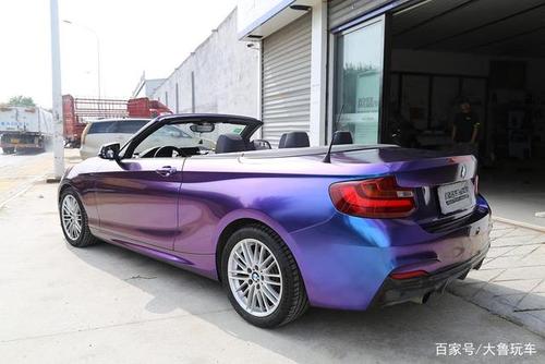 为驾趣而生|宝马二系敞篷版济南欧瑟全车贴膜改色钻石极光蓝