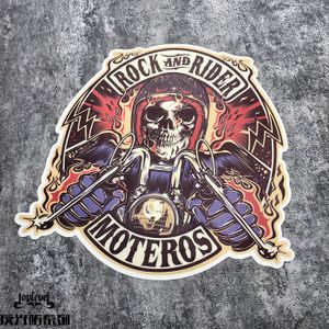 tlp反光车贴 摩托机车摇滚骑手骷髅车手贴纸哈雷俱乐部徽记队标贴