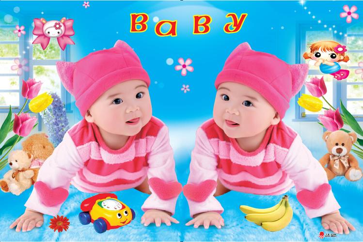 包邮宝宝画小孩画孕妇海报胎教挂图卧室床头家居装饰墙画贴画7415