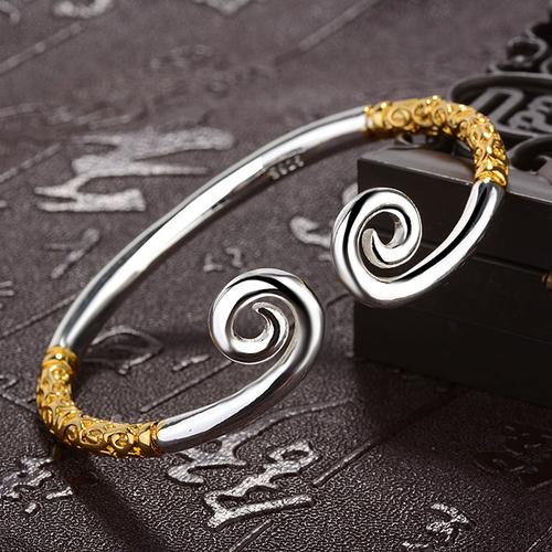 男士饰品潮人情侣一对手链银色手镯开口手环大话西游金箍咒