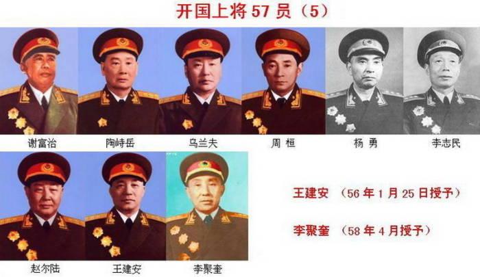 开国元帅,大将,上将和中将