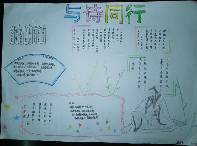 与诗同行手抄报图片简单