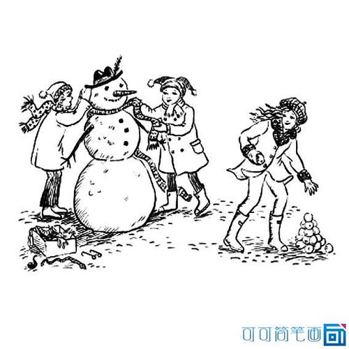 堆雪人简笔画2
