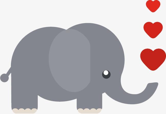 大象平面卡通可爱动物免扣元素设计