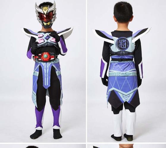铠甲勇士衣服男童套装捕将铠甲cos衣服黄蜂将天蝠将服装发浅蓝色150cm