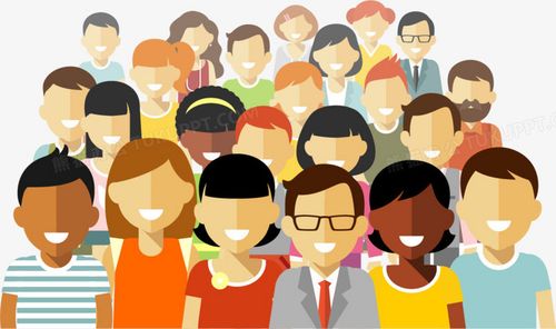 时尚卡通人群人物矢量素材