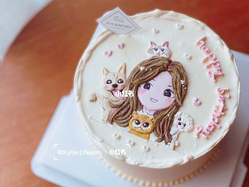 6寸 奶油霜转印 手绘 生日蛋糕_手绘_奶油霜_生日蛋糕