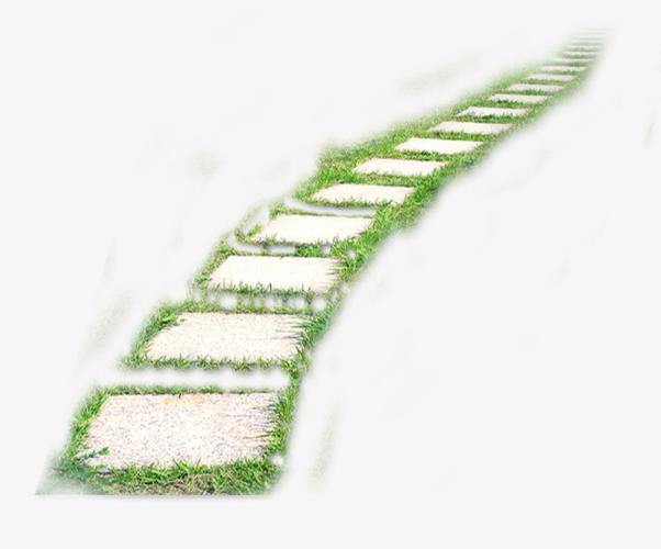 小路石板春天踏青