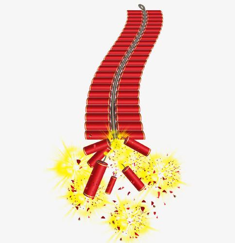 新年鞭炮爆炸红色装饰免抠素材免费下载_觅元素51yuansu.com