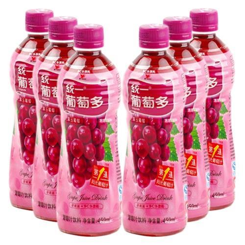 统一葡萄多(瓶装 450ml)6连包