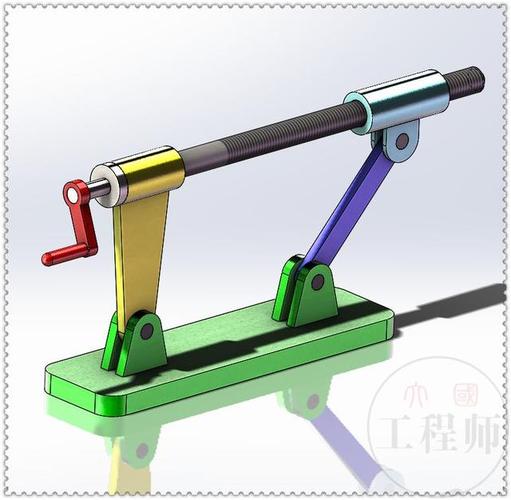 solidworks设计的杠杆螺杆机构,原理很简单,建模与仿真有点麻烦