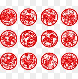 "十二生肖剪纸"