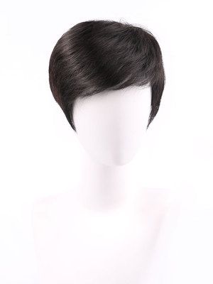 高档男士假发男短发帅气韩版蓬松自然真人发丝中c老年假发套男全