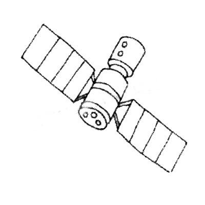 人造卫星简笔画的画法