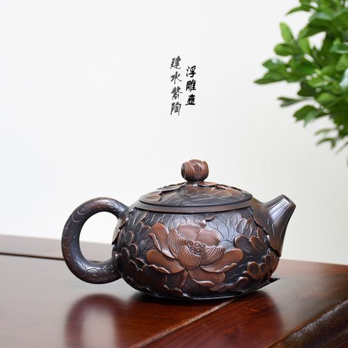 缘益陶云南建水紫陶壶浮雕壶 全手工西施壶紫陶茶壶紫陶壶 泡茶壶