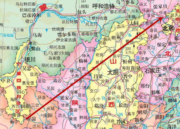 河北怀来县位于甘肃平凉的地理位置