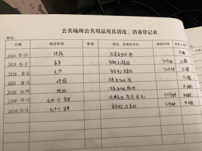 ▼10月23日拍摄:美容店每天的消毒已经进行登记▼10月17日拍摄:美妍