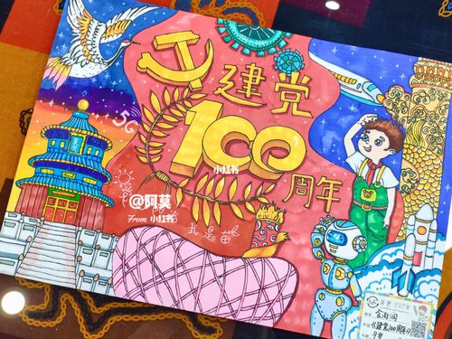建党一百周年主题画,儿童画_儿童画_画室_文化_绘画