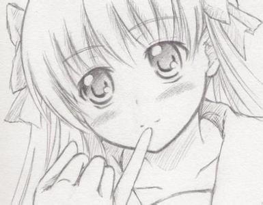 动漫铅笔画高清图片铅笔手绘发型画的超棒的卡通女孩铅笔画图片可爱的