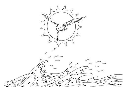 精卫填海的神话故事的气泡图怎么画?