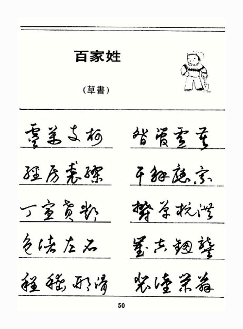 百家姓千字文钢笔草书字帖