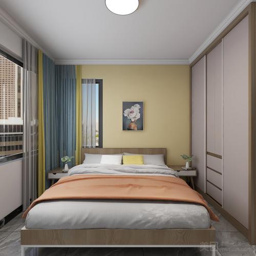 80平米三室两厅现代简约风格卧室装修效果图