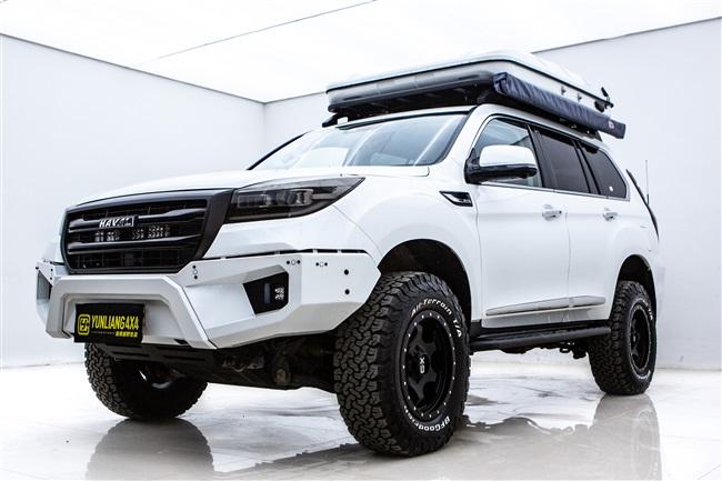 改装案例升级整车运良哈弗h9前后油箱升高全车改装套件