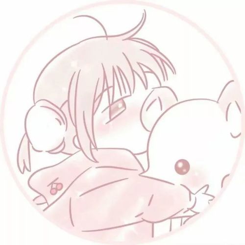 情侣头像|动漫情头粉色系呆萌一对的