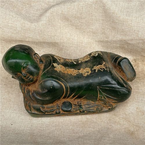 做旧玉石枕头古玉老玉工艺玉雕摆件客厅仿古明清汉代