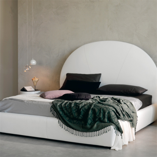 5 北欧双人床半圆弧形床头软包床现代简约主卧样板间床