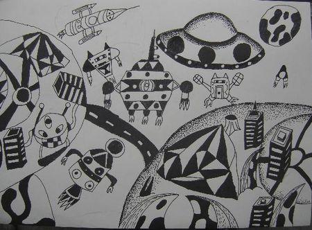 儿童科幻画怎么画